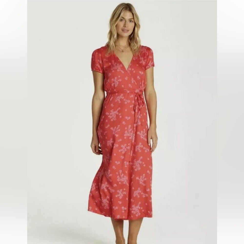 Billabong Red Floral Midi Dress